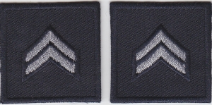 CPL Corporal SILVER on MIDNIGHT collar patches Solid Style